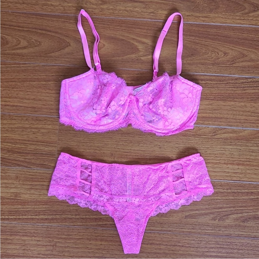 Victoria's Secret Pink Lace Lingerie Set